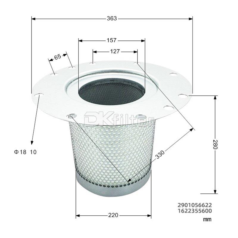 2901-0566-22 oil separator for Atlas GA75 screw compressor