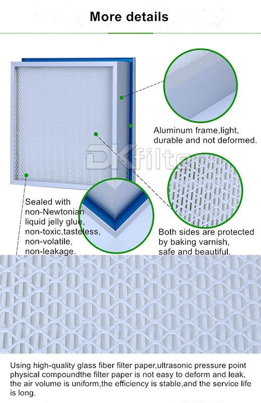 Liquid Tank Gel Seal HEPA HVAC Air Filter For Clean Room