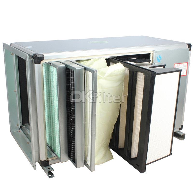 V bank large volume air filter without partition